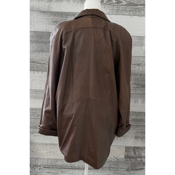 PELLE New York Milano 100% Leather Jacket Brown Women's Size L - Picture 2 of 12